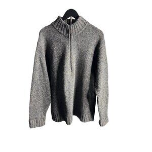 Royal Robbins Men's Half-Zip Wool Blend Sweater Gray Speckled Knit Size L